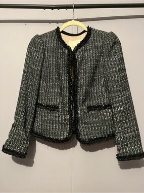 Rebecca Taylor Tweed Ruffle Jacket Blazer